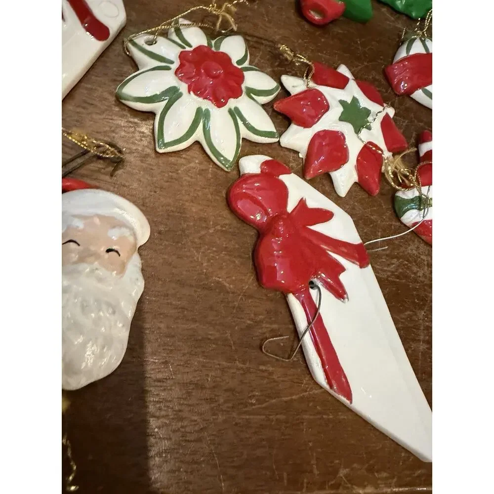 Set of 20 Vintage (early 90s)‎ Ceramic Christmas Ornaments
